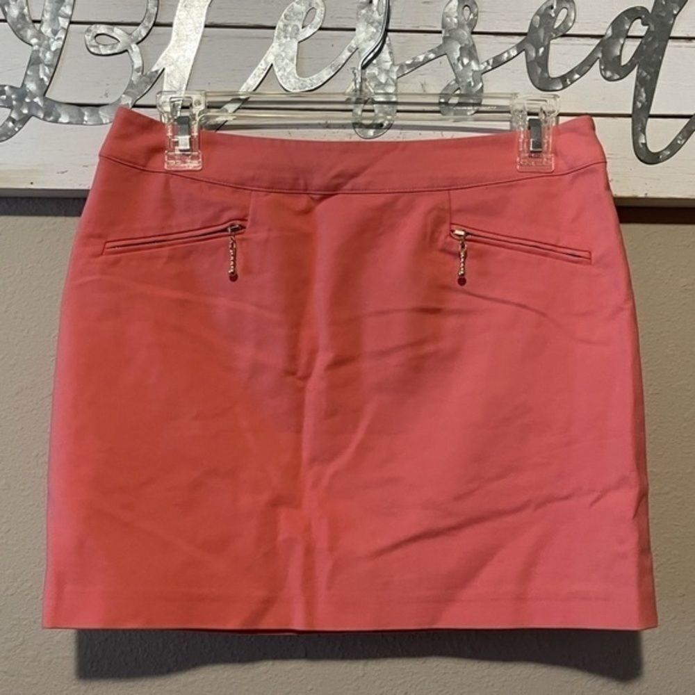 H&M - coral / gold accent mini skirt